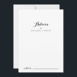 Modern calligrafi Bröllop Rådkort<br><div class="desc">Detta moderna calligrafkort från bröllop är en perfekt för ett rustiskt bröllop. Den enkla och elegant designen har skript av typen klassisk och finare i svartvitt. De här korten är perfekter för bröllop, möhippa, babydusch, studentfest och mycket mer. Anpassa korten med namn från bruden och brudgummen, blivande föräldrar eller student....</div>
