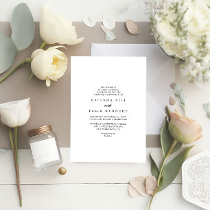 Modern calligrafi Diamond Bröllop Inbjudningar