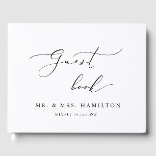 Modern calligrafi Elegant bröllop Guest Bok
