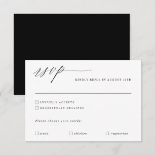 Modern calligrafi Elegant bröllop Romantic OSA Kort
