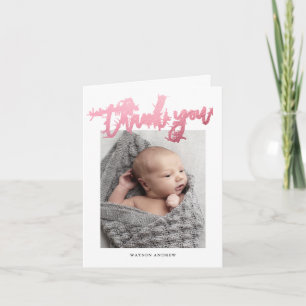 Modern calligrafi Foto Baby Tack Kort