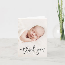Modern calligrafi Foto Baby Tack Kort