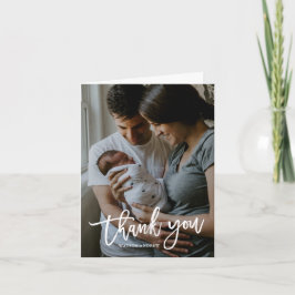 Modern calligrafi Foto Baby Tack Kort
