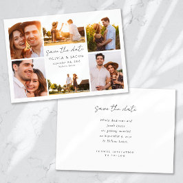 Modern calligrafi Foto Bröllop Spara Datumet