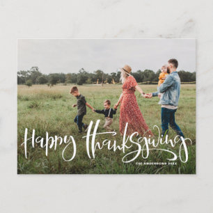 Modern calligrafi Foto Happy thanksgiving Helg Vykort