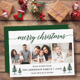 Modern calligrafi Gräs jul 3 Photo Grönt Julkort