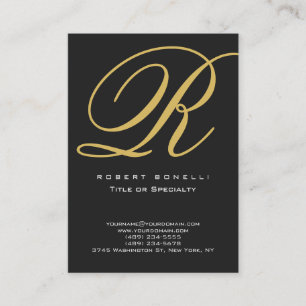 Modern calligrafi Guld Monogram Affärskort Visitkort