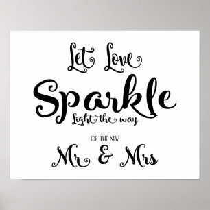 Modern calligrafi Låt kärlek gnistra skriva ut Poster