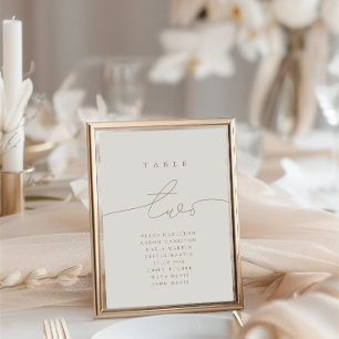 Modern calligrafi Neutralt Bord 2 Bordsnummer