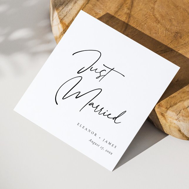 Modern calligrafi Ny gifta: Personlig Pappersservett (Modern Calligraphy Just Married : Personalized Napkins)