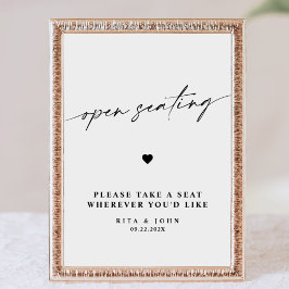Modern calligrafi - öppen sätesskylt i Bröllop Poster