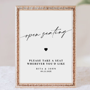 Modern calligrafi - öppen sätesskylt i Bröllop Poster