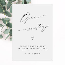 Modern calligrafi - öppen sätesskylt i Bröllop Poster