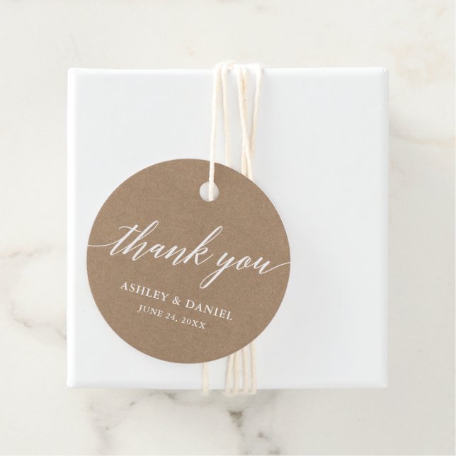 Modern calligrafi Tack Kraft Gåvor Etiketter (På plats)