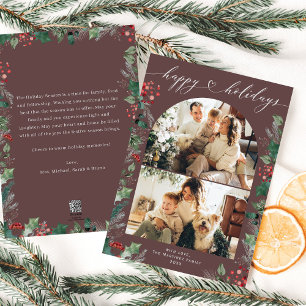 Modern Calligraphy 2 Family Photo Helgdag Card Julkort