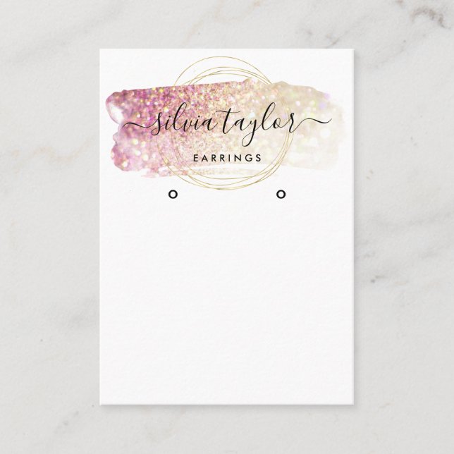 Modern Calligraphy Art Earring visning Card Visitkort (Framsida)