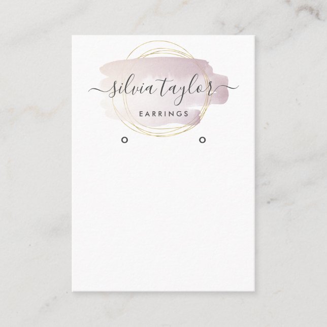 Modern Calligraphy Art Earring visning Card Visitkort (Framsida)