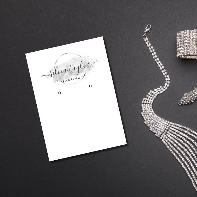 Modern Calligraphy Art Earring visning Card Visitkort (Skapare uppladdad)
