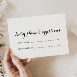 Modern Calligraphy Baby Namn förslagskort Visitkort