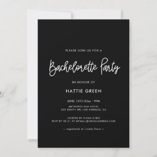 Modern calligraphy Bachelorette Party Inbjudningar