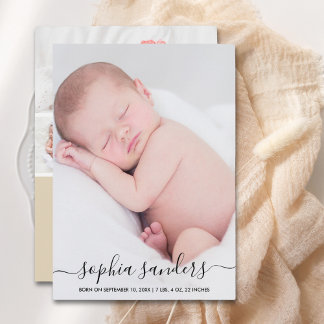 Modern Calligraphy Birth of a Baby Girl Meddelande