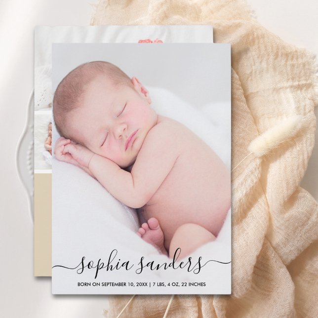 Modern Calligraphy Birth of a Baby Girl Meddelande (Skapare uppladdad)