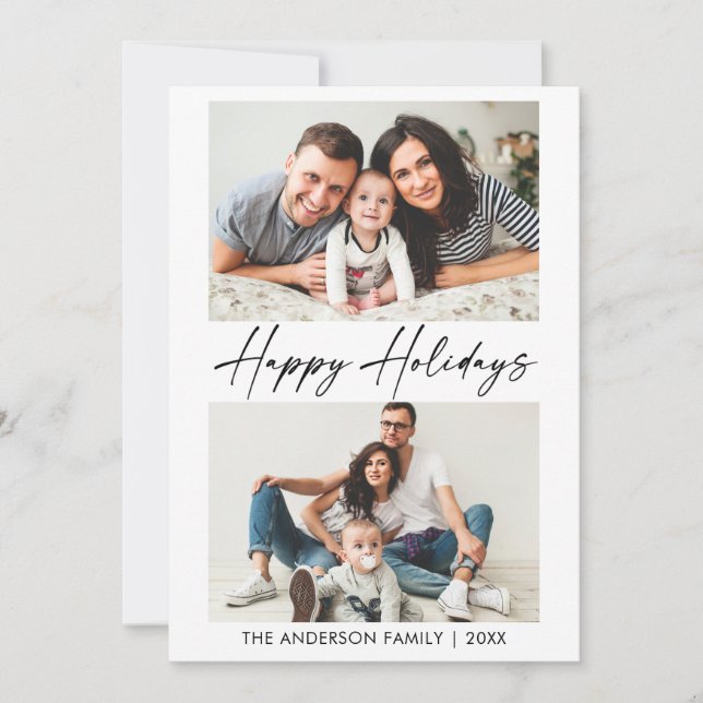 Modern Calligraphy Bläck Script 2-foto Julkort (Framsida)