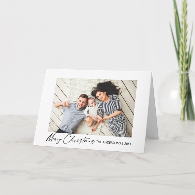 Modern Calligraphy Bläck-skript, julfotfoto Helgkort (Framsida)