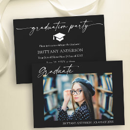 Modern Calligraphy Bläck Studentfest Inbjudningar