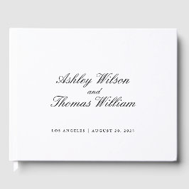Modern Calligraphy Black White Bröllop Gästböcker