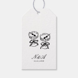 Modern Calligraphy Black White Bröllop Presentetikett