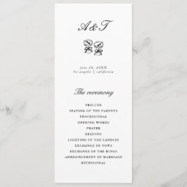 Modern Calligraphy Black & White Bröllop Program