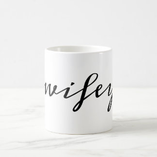 Modern Calligraphy Black Wifey Script Kaffemugg