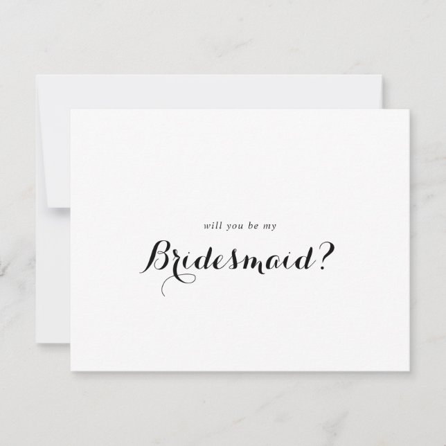 Modern Calligraphy Bridesmaid Frieri Anteckningskort (Framsida)