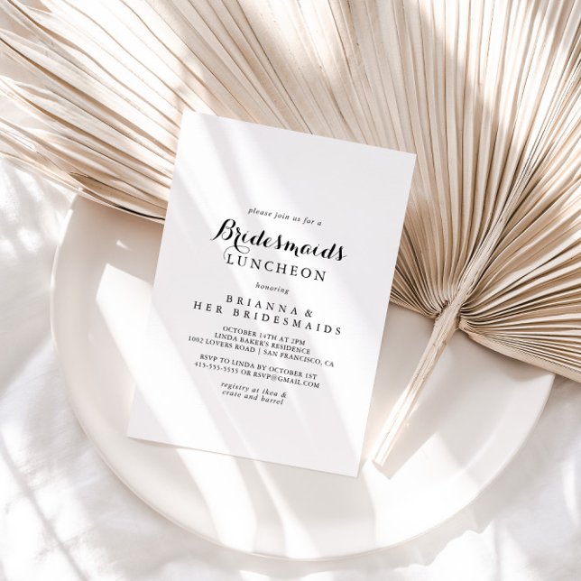 Modern Calligraphy Bridesmaids Luncheon Shower Inbjudningar (Skapare uppladdad)