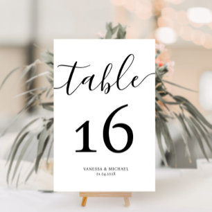 Modern calligraphy bröllop bordsnummer