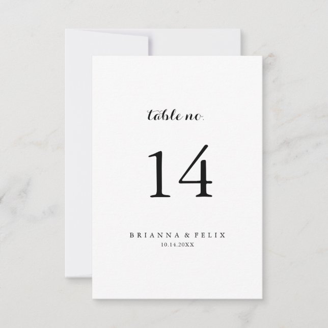 Modern Calligraphy Bröllop Bordsnummer (Framsida)