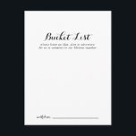 Modern calligraphy Bröllop Bucket List Cards Vykort<br><div class="desc">Dessa moderna kalligrafkort för bröllop-bucket är perfekten för en rustisk bröllopsmottagning eller möhippa. Den enkla och elegant designen har skript av typen klassisk och finare i svartvitt. Ändra ordalydelsen till kostym vid alla livshändelser. Bucketlistskylten säljs separat.</div>