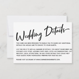 Modern Calligraphy Bröllop Details, Guld Rand OSA Kort