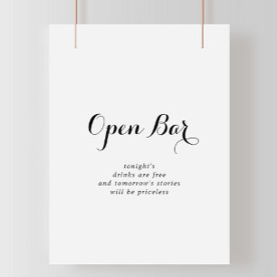 Modern Calligraphy Bröllop Open Pub-tecken Poster