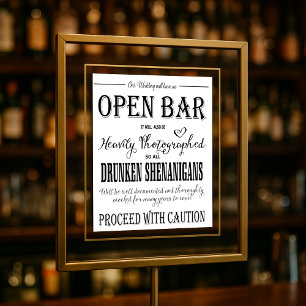 Modern Calligraphy bröllop Open Pub-utskrift Poster