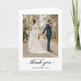 Modern Calligraphy Bröllop Photo - tackkort