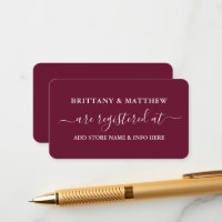 Modern Calligraphy Bröllop Registry Burgundy