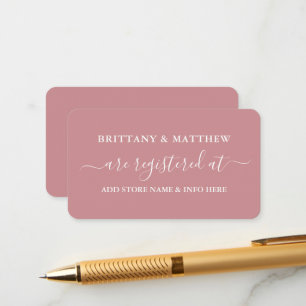 Modern Calligraphy Bröllop Registry Dusty Ro Tilläggskort