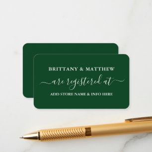 Modern Calligraphy Bröllop Registry Grönt Tilläggskort