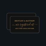 Modern Calligraphy Bröllop Registry Guld Black Tilläggskort<br><div class="desc">Inmatningskort för det moderna Bröllop-registret för Trendig Calligraphy. Svart och Guld</div>