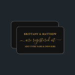 Modern Calligraphy Bröllop Registry Guld Black Tilläggskort<br><div class="desc">Inmatningskort för det moderna Bröllop-registret för Trendig Calligraphy. Svart och Guld</div>