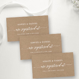 Modern Calligraphy Bröllop Registry Kraft Tilläggskort