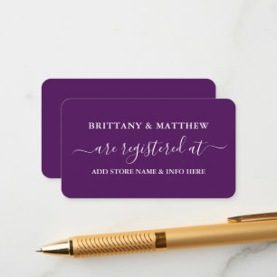 Modern Calligraphy Bröllop Registry Lila Tilläggskort