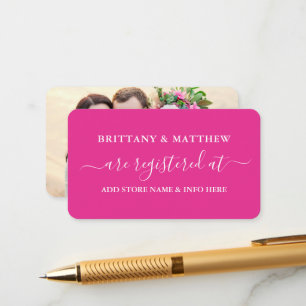 Modern Calligraphy Bröllop Registry Photo Shock ro Tilläggskort